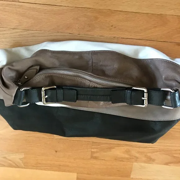 Gianni Notaro Made in Italy Leather Color Block Shoulder Bag - Picture 11 of 16